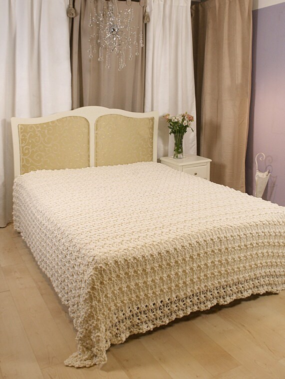 ... Bed Cover- Handmade Bedspread - Bed Cover"Jasmine Valley" - Han...