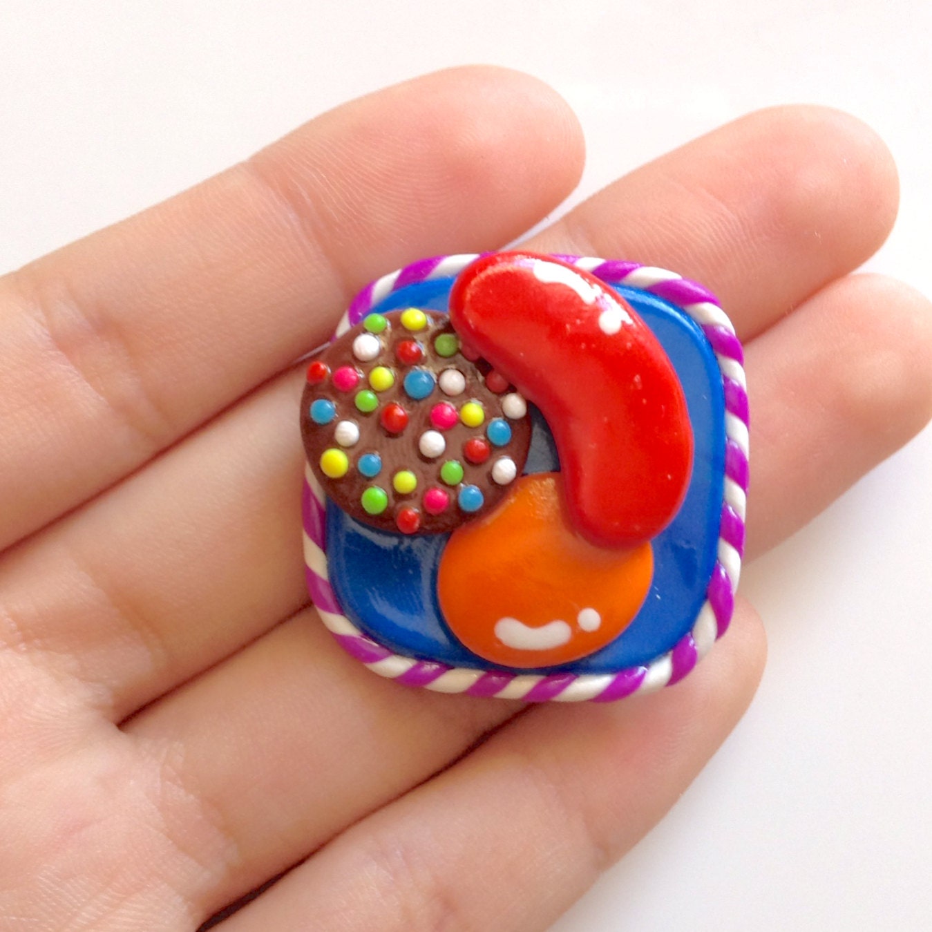 Candy Crush Icon Logo Polymer Clay FIMO Accessory by SweetieClay