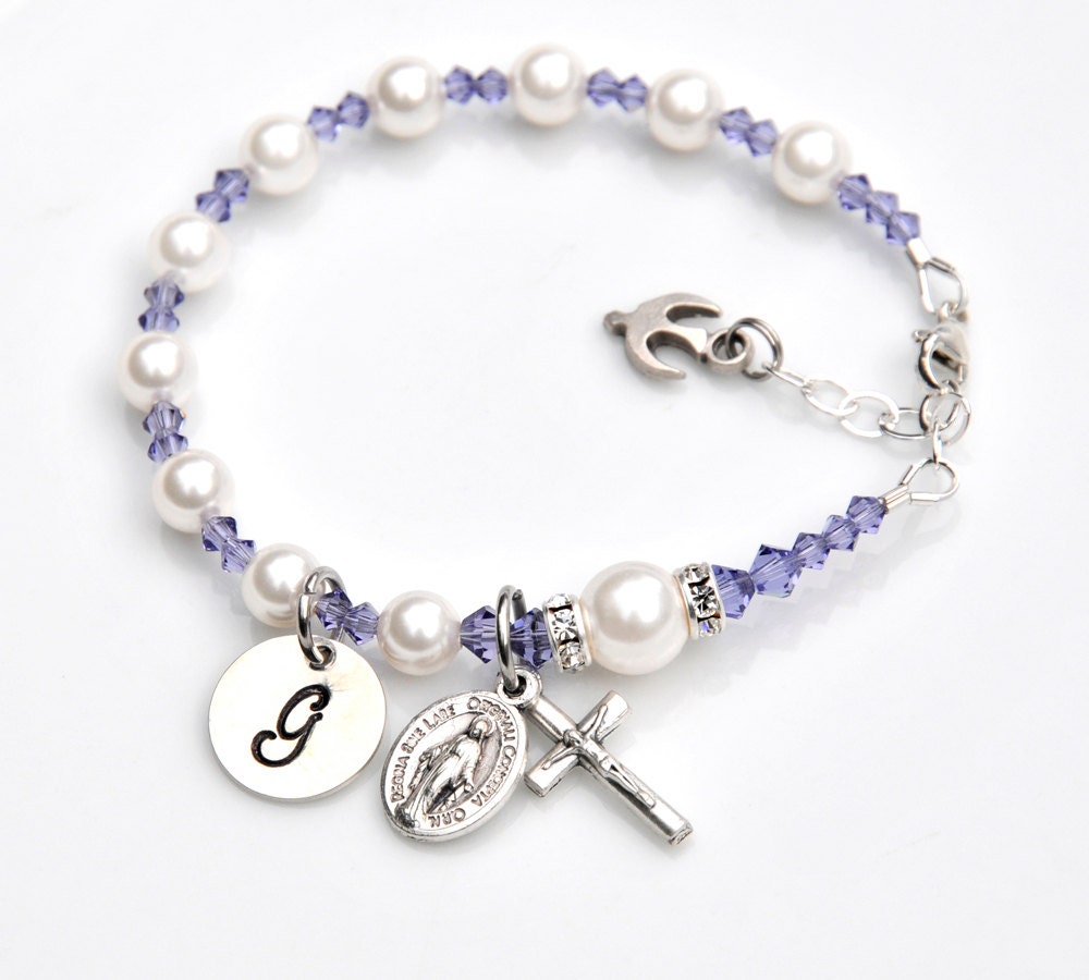 Personalized Rosary Bracelet for Girls Catholic Confirmation