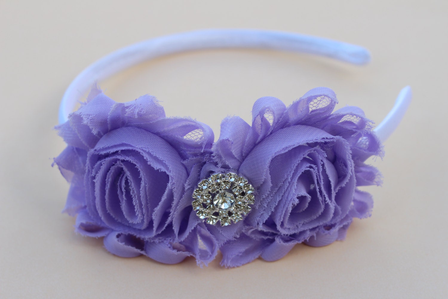 lavender headband lavender flower girl headband purple and