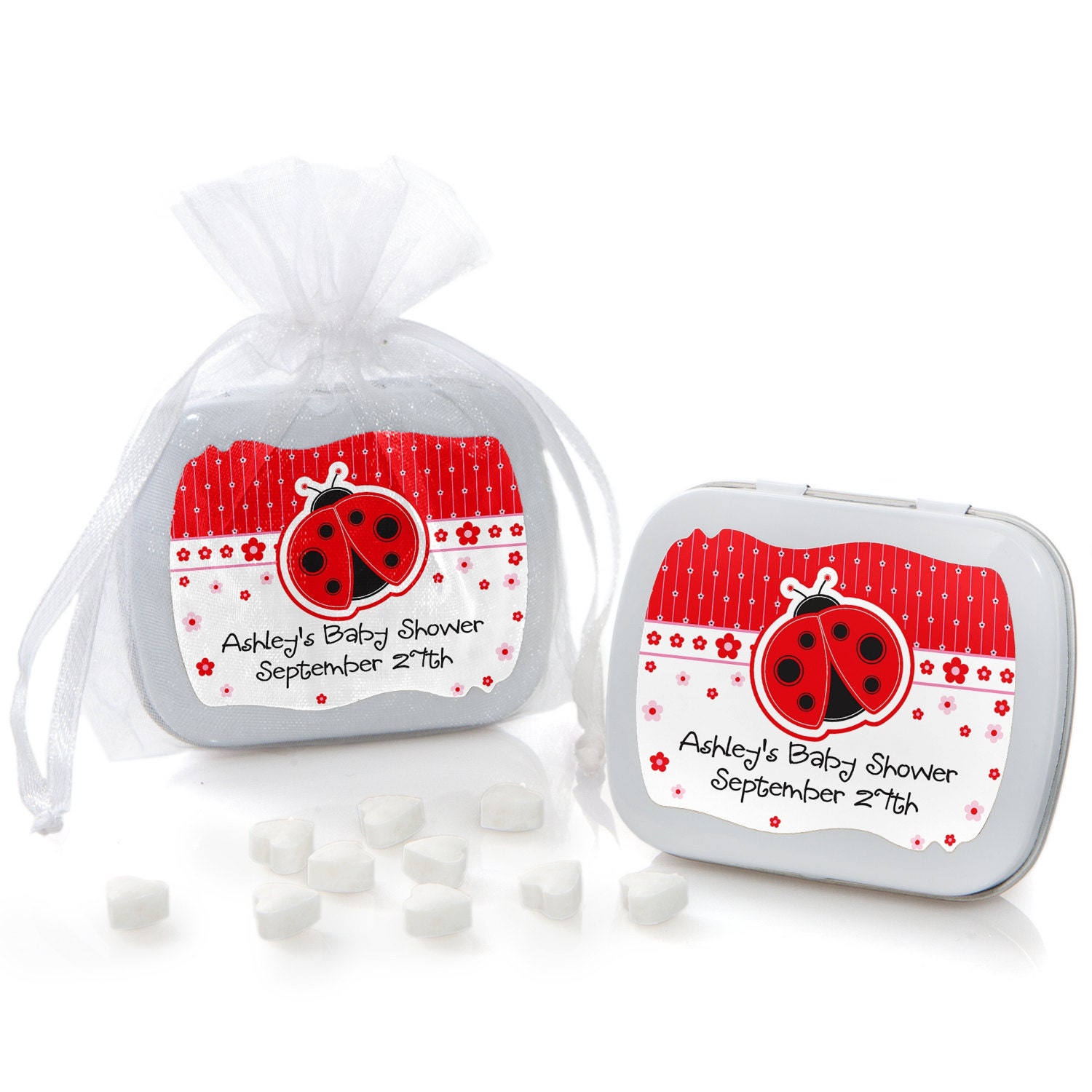 12 Ladybug Mint Tin Party Favors Baby Shower or Birthday