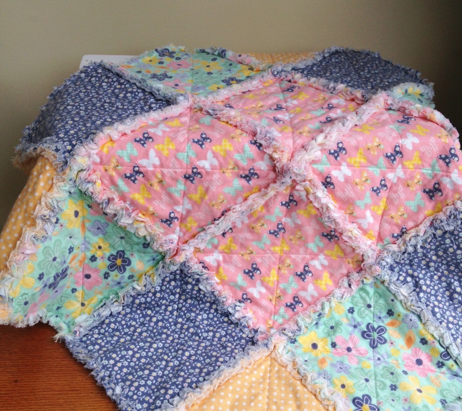 A Beautiful Thing Flannel Baby Rag Quilt By Penandthimble On Etsy