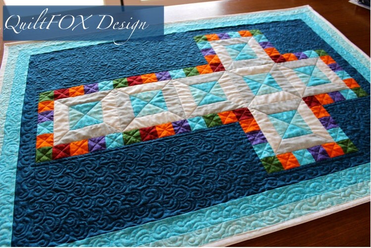 Cross Quilt Pattern Jewel Cross Religious quilt