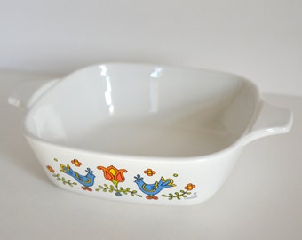 Set De 4 Bocaux Corningware Country Festival - Oiseaux Bleus - Vintage