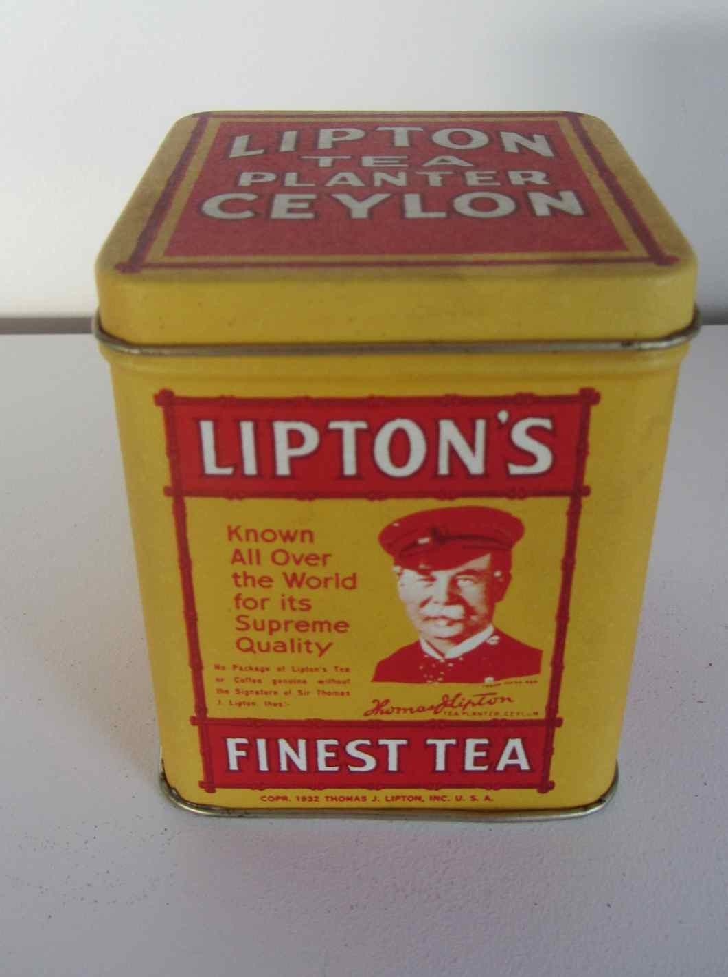 Vintage Tea storage, Lipton’s Finest Tea Tin, Vintage Lipton Tea ...