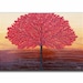 Red Tree Painting Original Artwork Modern by SKArtzGallerE on Etsy