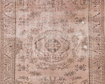 area etsy ft cm rugs round overdye recycled inch rkey tu upcycled peach turkish decorative shipping modern rug