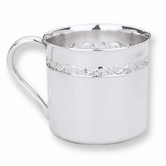 Sterling Silver Baby or Child Cup Raised Design Custom
