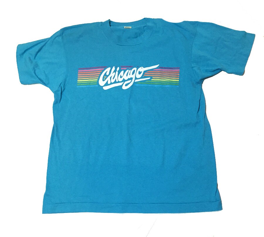 light blue graphic t