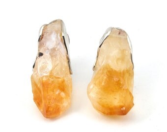 Citrine earring, crystal earrings, Silver earrings, studs ,silver citrine studs, citrine clip earrings, clip earrings, clip studs