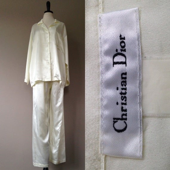 Dior satin pajama set / FREE shipping / liquid silk / medium