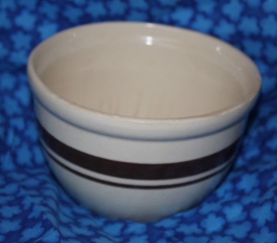 1 PT. McCoy Stonecraft Brown Stripe Brown Mixing Bowl 125