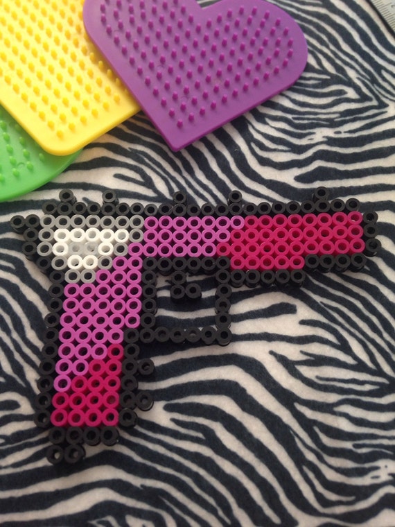 Items similar to Gun Magnet Handmade Perler Bead Art on Etsy