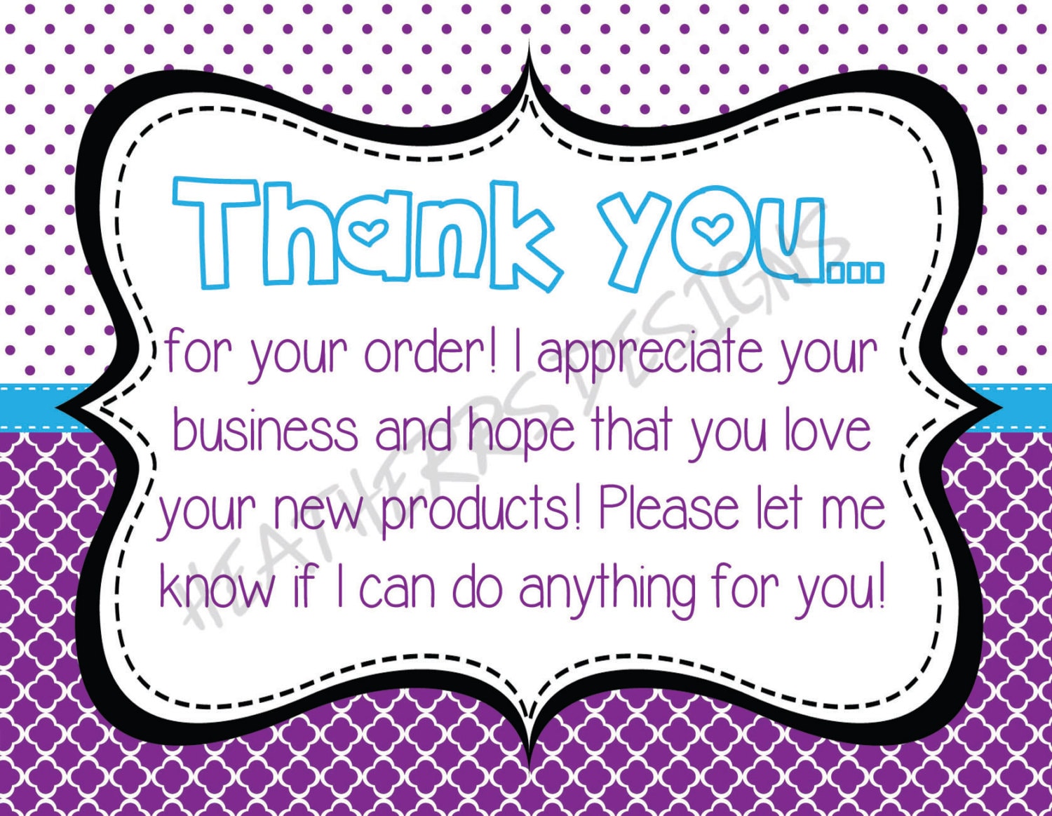 Thank You For Your Order Template Printable Printable Templates