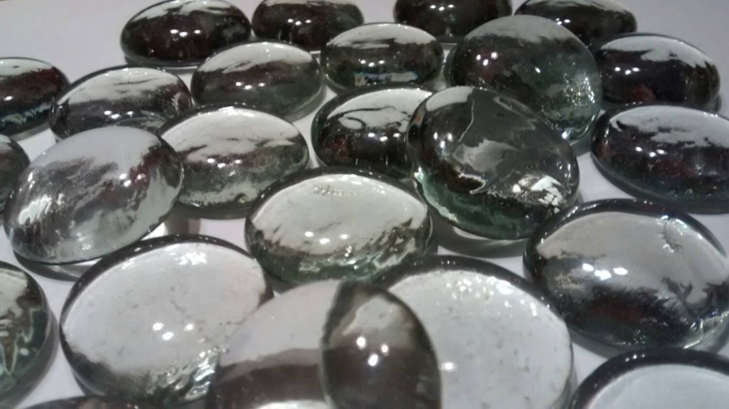 50 Large Glass Clear Gemsflat Marbles Measure By Ckjsupplies