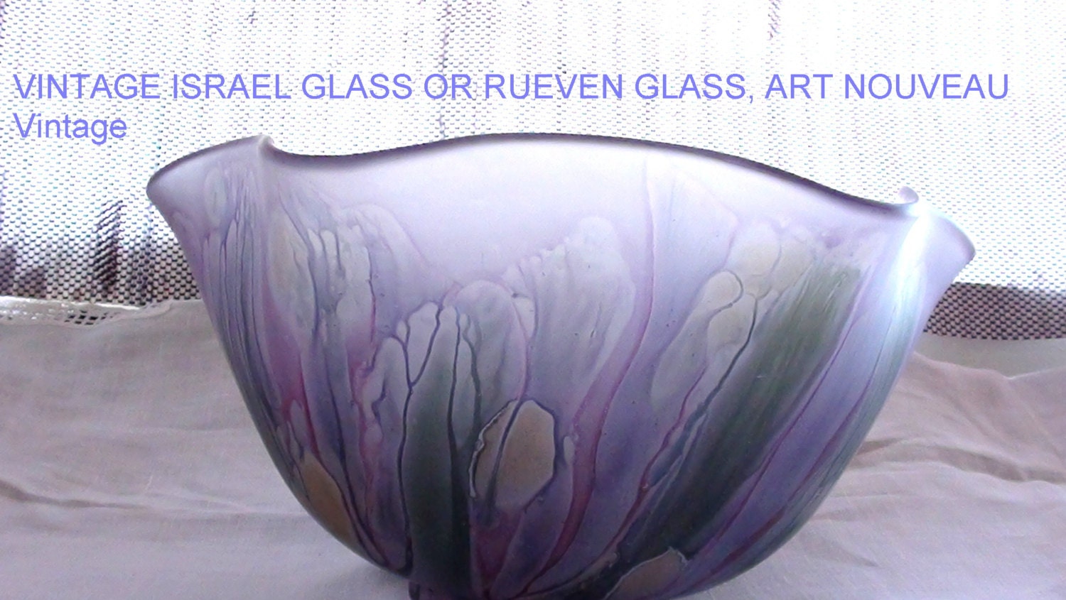 Vintage Israel Glass Or Rueven Glass Art Nouveau by LuisBlindFinds