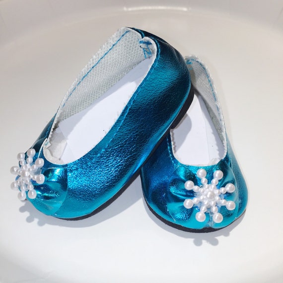 Elsa Frozen Snowflake metallic 18 doll shoes by