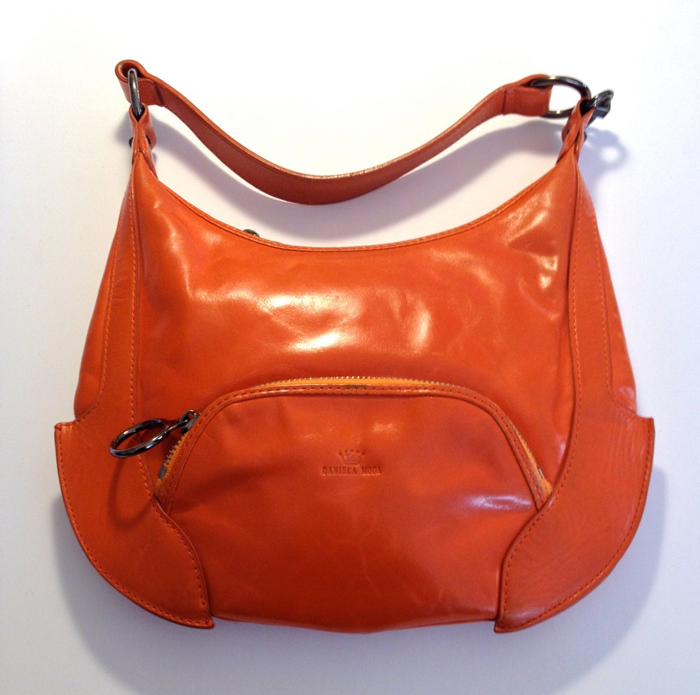 Vintage Leather Purse,Orange Haute Juice