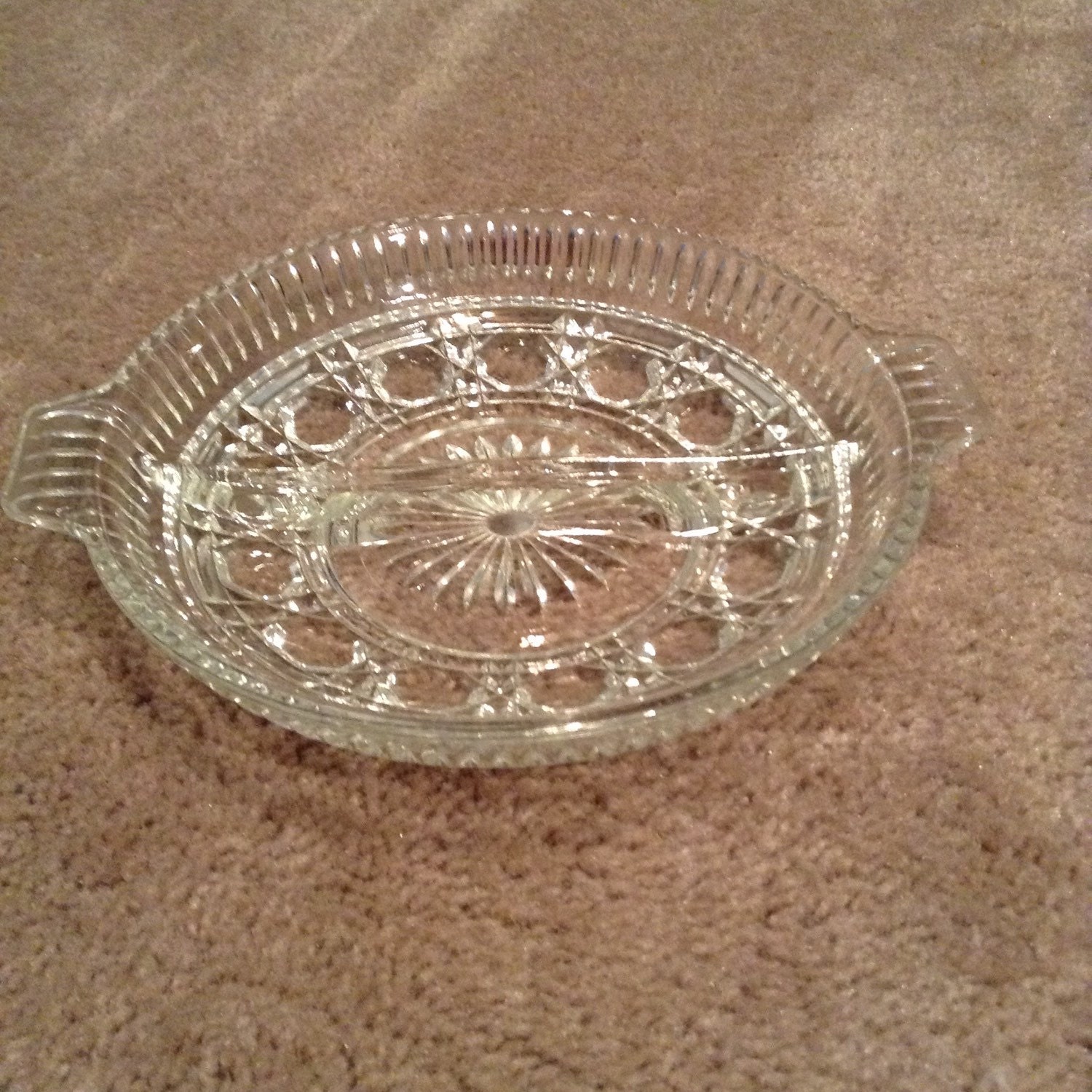 Vintage Cut Glass Relish Dish Haute Juice