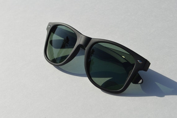 Retro Matte Wayfarer Sunglasses In Black By Gardensofbutterflies 