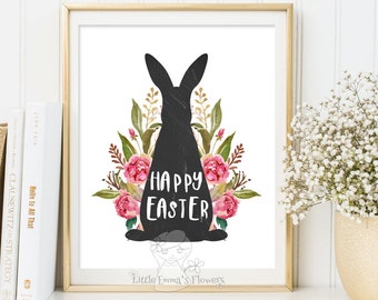 Easter Decoration print Happy Easter Print wall art decor Easter art Easter home decor Easter Prints Easter Sign Easter rabbit print 146