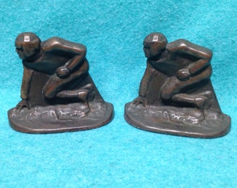 Bookends Pair VA Football Players Bronze