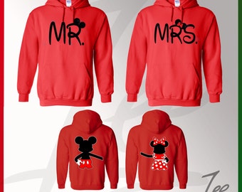 mickey minnie couple hoodies