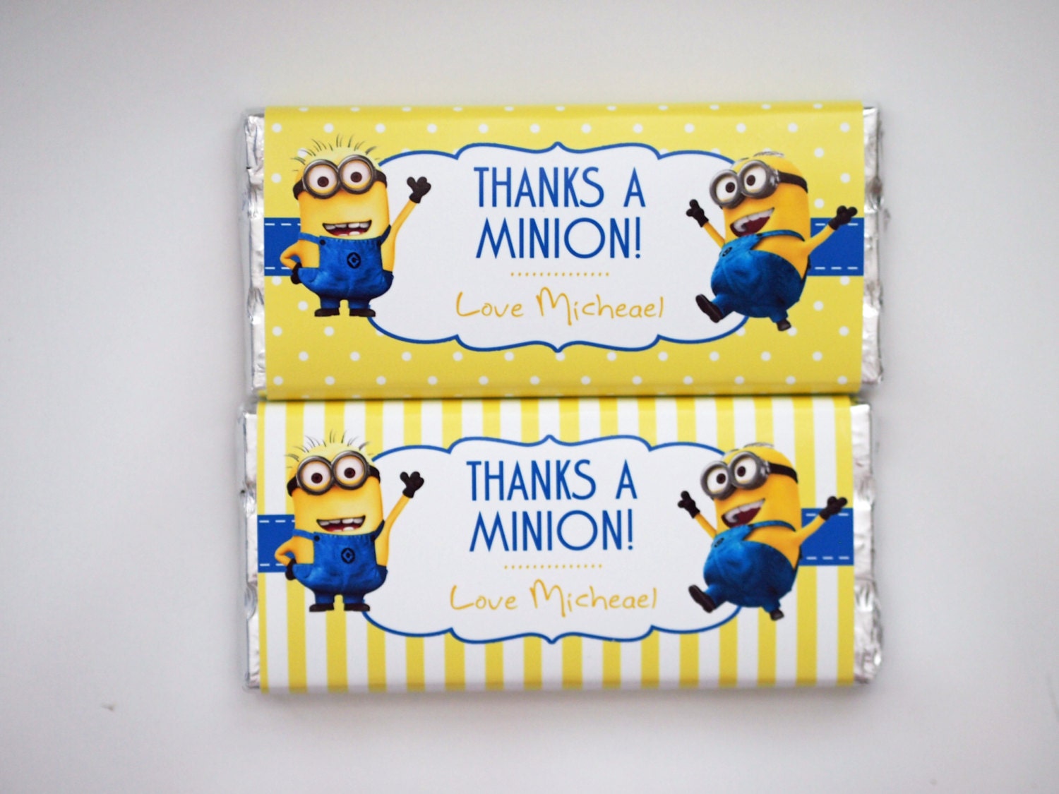 Despicable me minion personalised chocolate bar 40g by MANGDesigns