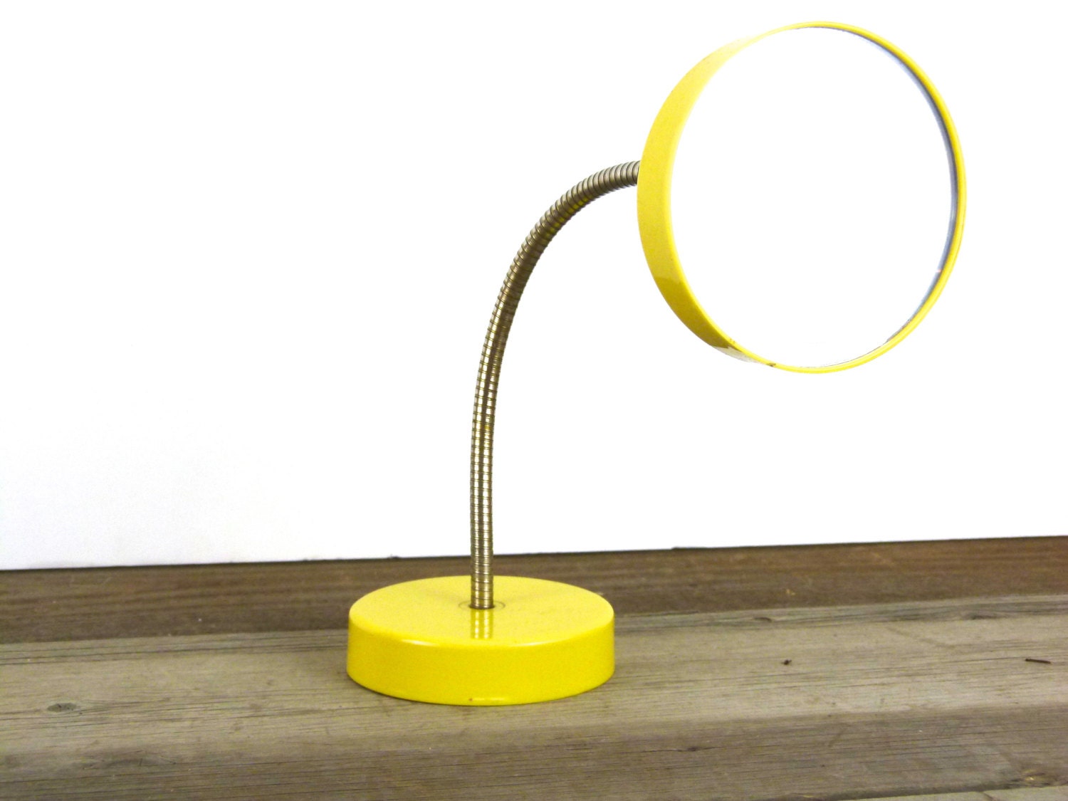 Vintage yellow gooseneck magnifying mirror by DouglasVintage