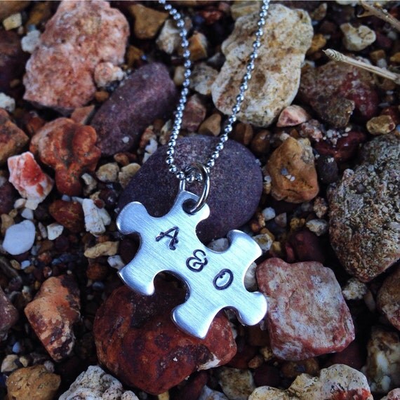 Personalized puzzle piece necklace