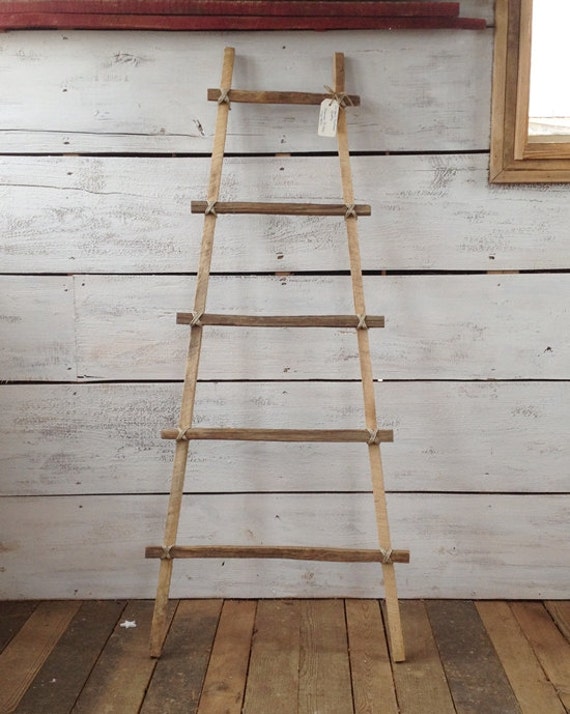 Wood Ladder Decorative Country Ladder Primitive Wood by DillonMade