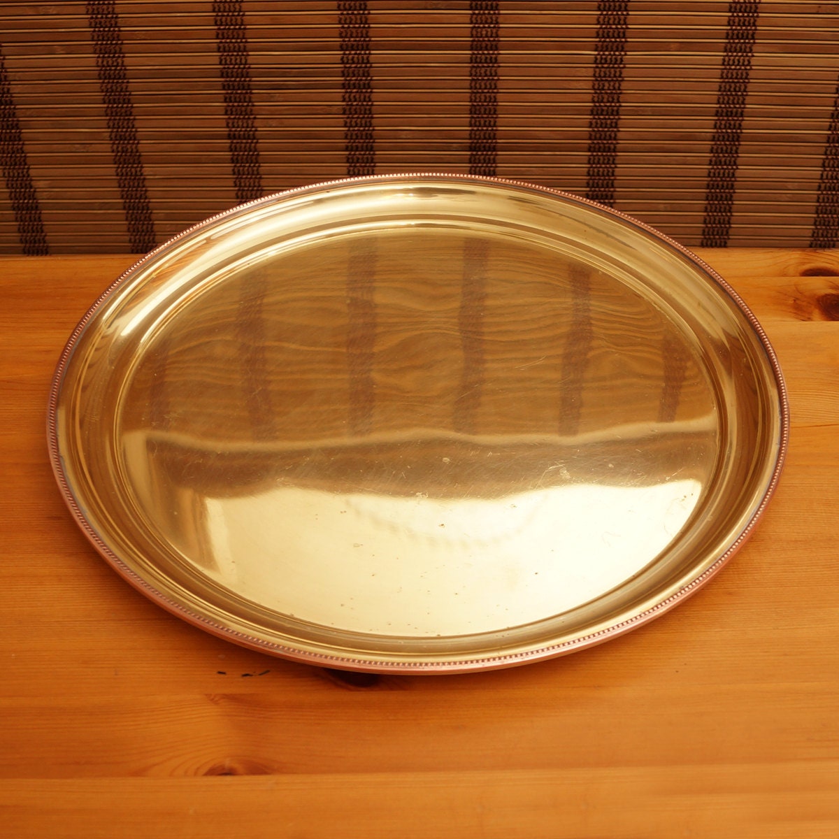 Vintage Serving Solid Brass Large Plate high quality solid brass