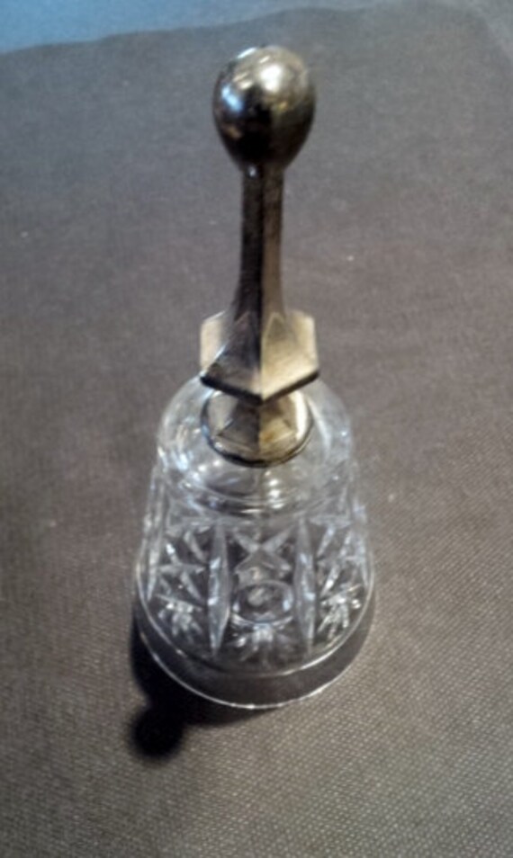 Vintage Lead Crystal Bell with Silver by TattooedSistersAntiq