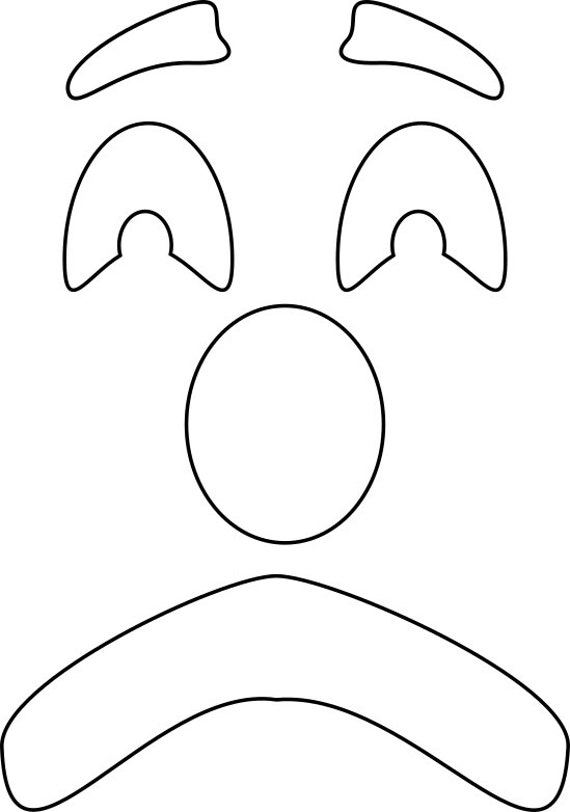 Items similar to Clown Face SVG Cutting Pattern For printing