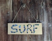 Surf sign – Wood and enameled copper handmade sign Surf sign – Wood and enameled copper handmade sign