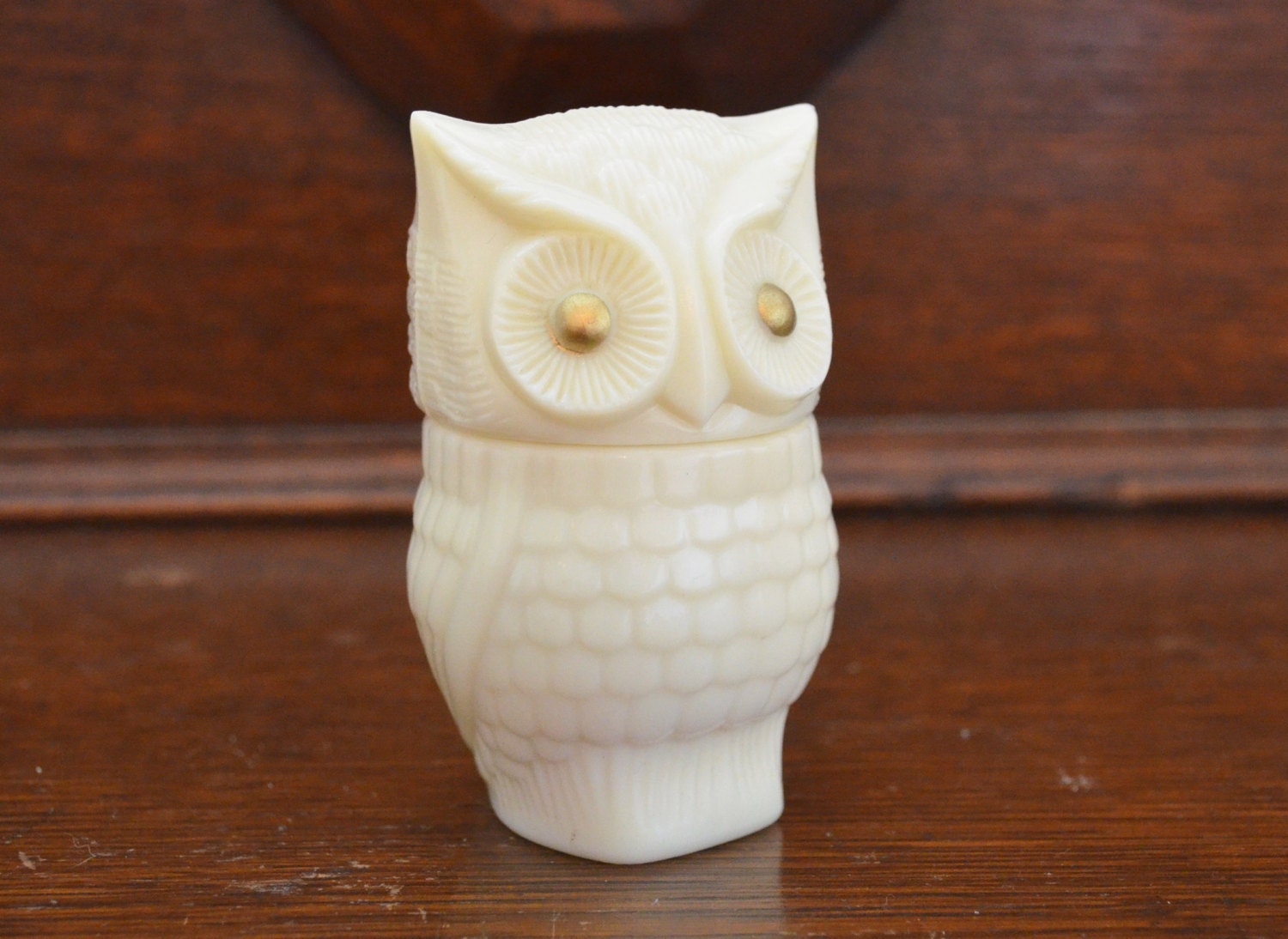 Vintage Avon Owl Jars Ivory with gold eyes 1970s | Etsy 