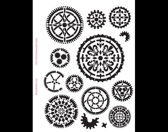 Ornamental Gears- 8 1/2" X 11"-SKU:STCL147 by StudioR12 steampunk buy now online Ornamental Gears- 8 1/2" X 11"-SKU:STCL147 by StudioR12 steampunk buy now online
