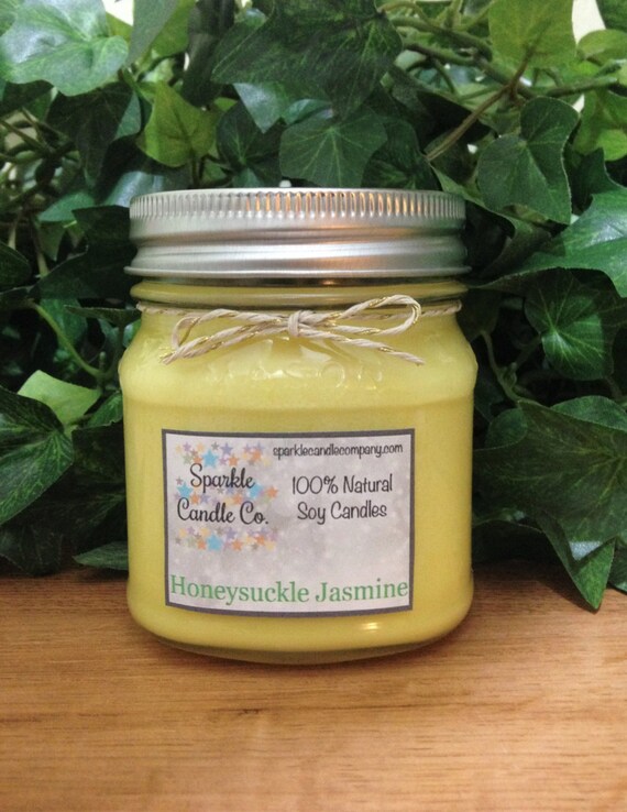 HONEYSUCKLE JASMINE Soy Candle Scented Soy Candle Floral Candle