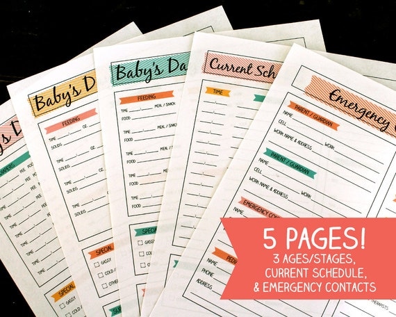 Baby s Day Nanny Log Printable Daily Log For Childcare Nannies And 