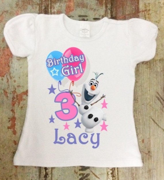 Items similar to Frozen Olaf Birthday Tshirt Personalized with Name and ...