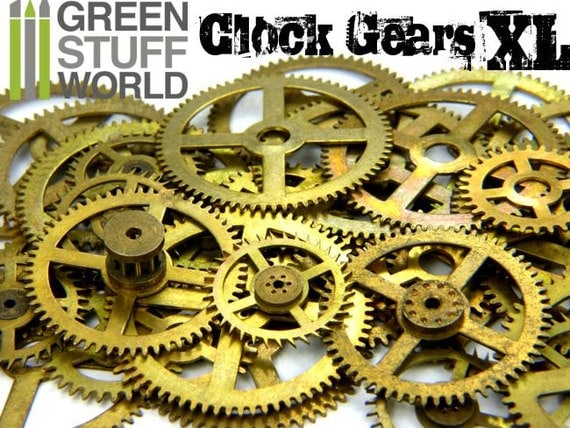 Real Vintage CLOCK WHEELS - Watch Parts XL - brass clock movement gears - Steampunk Supplies by GreenStuffWorld steampunk buy now online