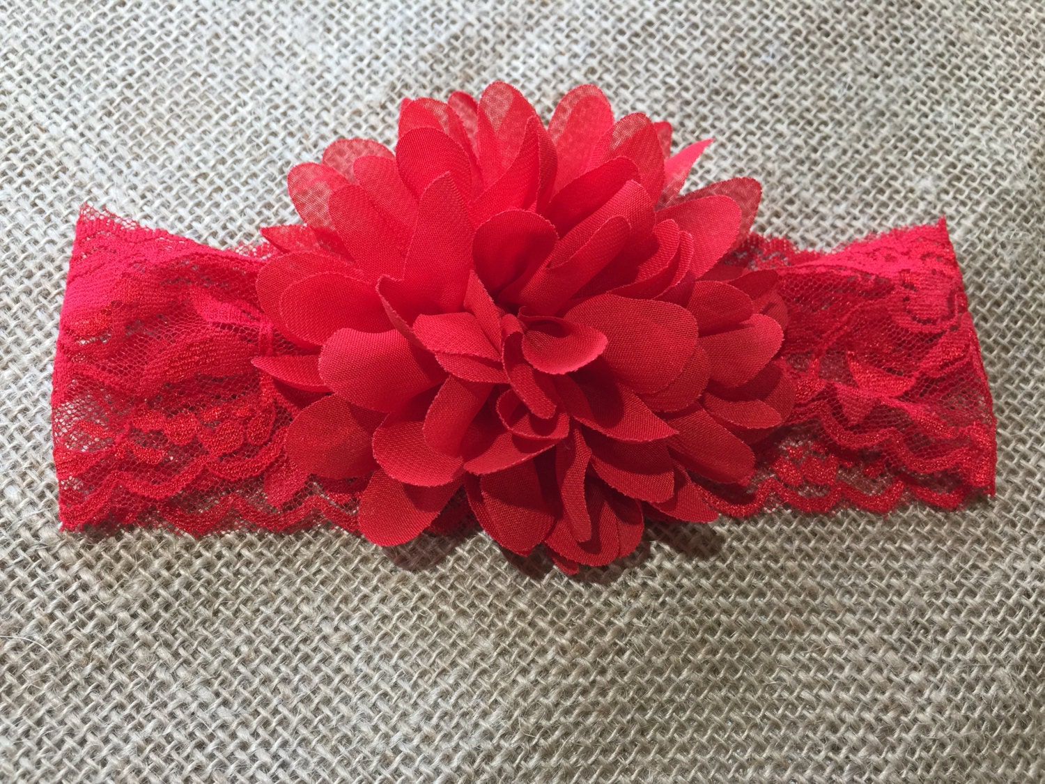 Lace Stretch Headband Red Lace Headband Red by HomemadeChicGirls