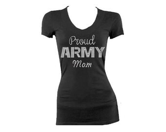 Proud Army Mom Vneck . Proud Army Mom Shirt . Support the Army . Army Deployment Support Proud Army Wife Tee Proud Army Girlfriend
