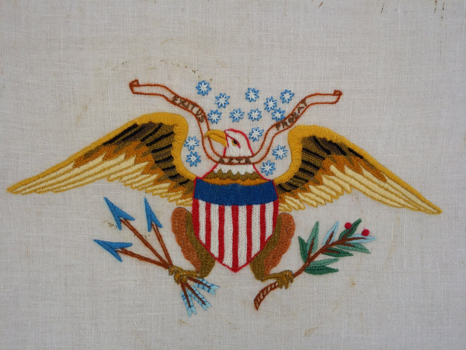 Awesome Federal Eagle Needlepoint/ Vintage Needlepoint with