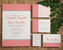 Popular items for gingham invitation on Etsy