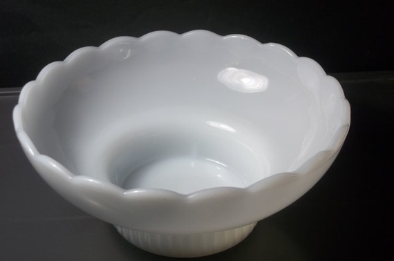 E.O. Brody Co. Milk Glass Dish with Scalloped Edge