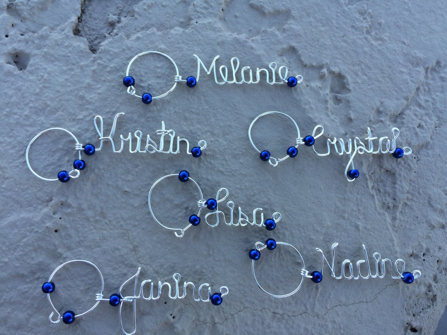 Personalized Wine Charm 2 Beads Single Color by TuttoBellissimo