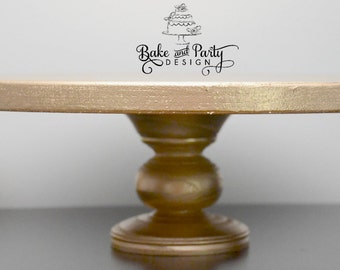 Gold Cake Stand, 12" Wedding, Bridal, Birthday, Cupcake Display 24k Gold!!