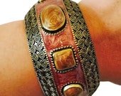 Fitness Activity Tracker Bracelet for the VivoFit Tracker - The VENUS Brown and Sienna Antiqued Gold Garmin VivoFit Bracelet - FREE SHIPPING