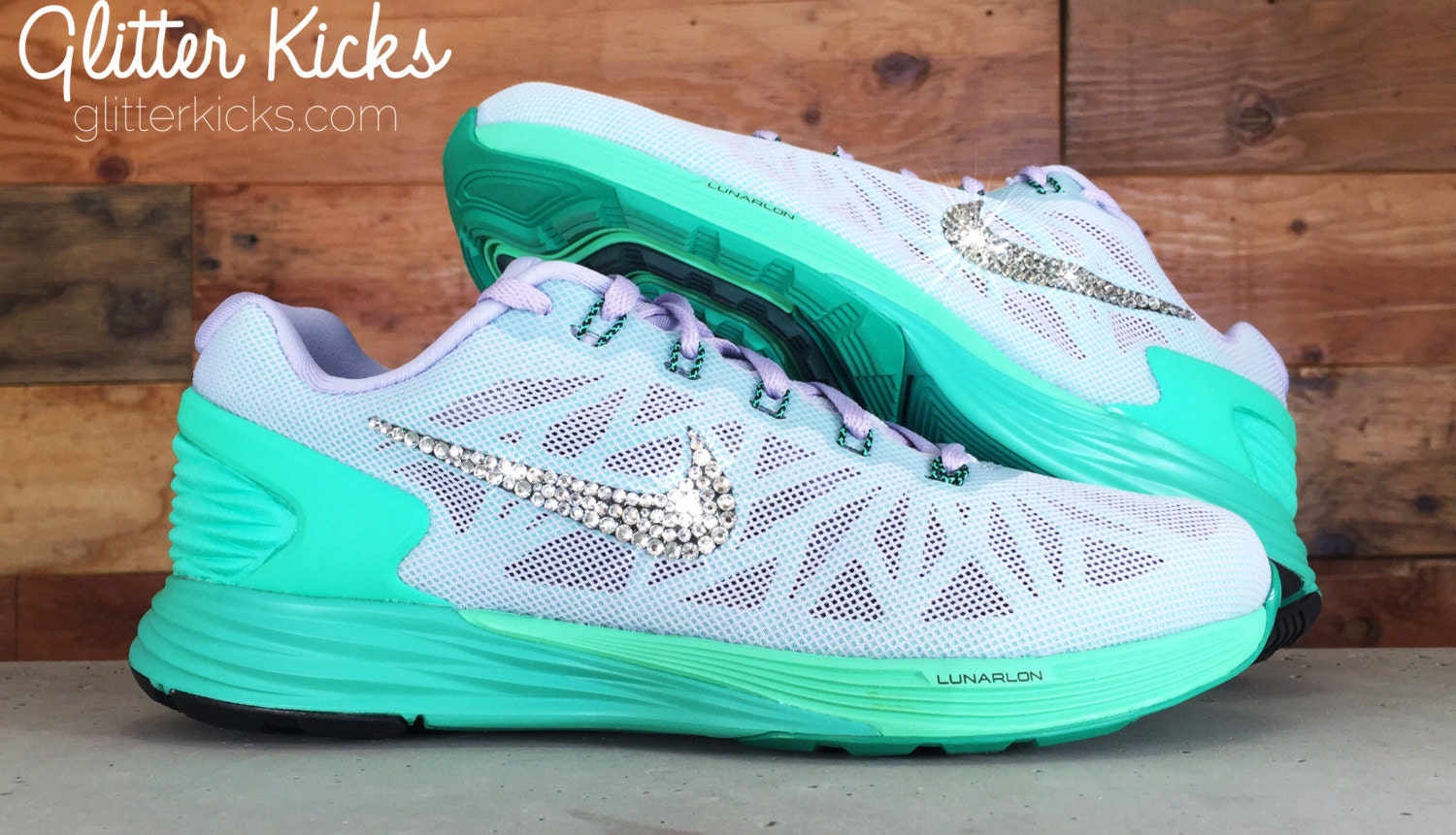 Nike Lunarglide 6 Glitter Kicks Blinged Out by ShopGlitterKicks